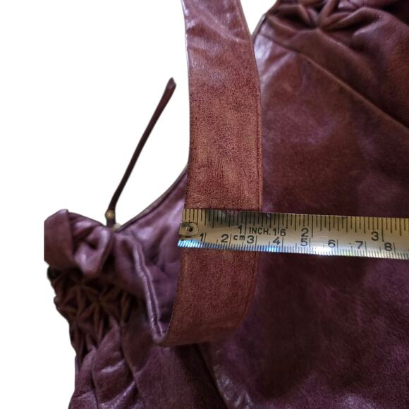 Elliot Lucca Purple Leather Handbag Shoulder Purse - Picture 6 of 9